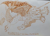 A creature appears to be a composite of composite monsters