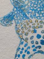 Close up with some golden shimmer and the blue