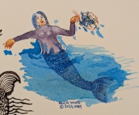 A mermaid with crabs
